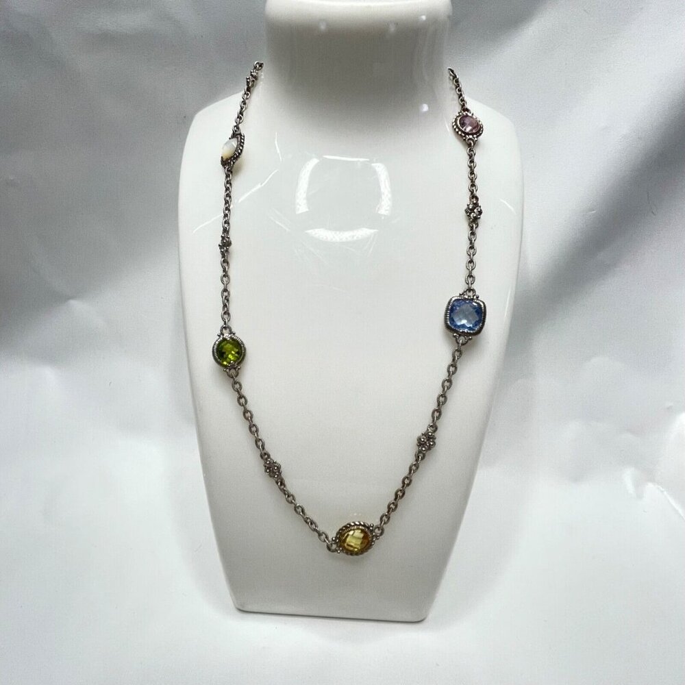 Judith Ripka Gemstone Ambrosía Sterling Silver  Necklace Stations